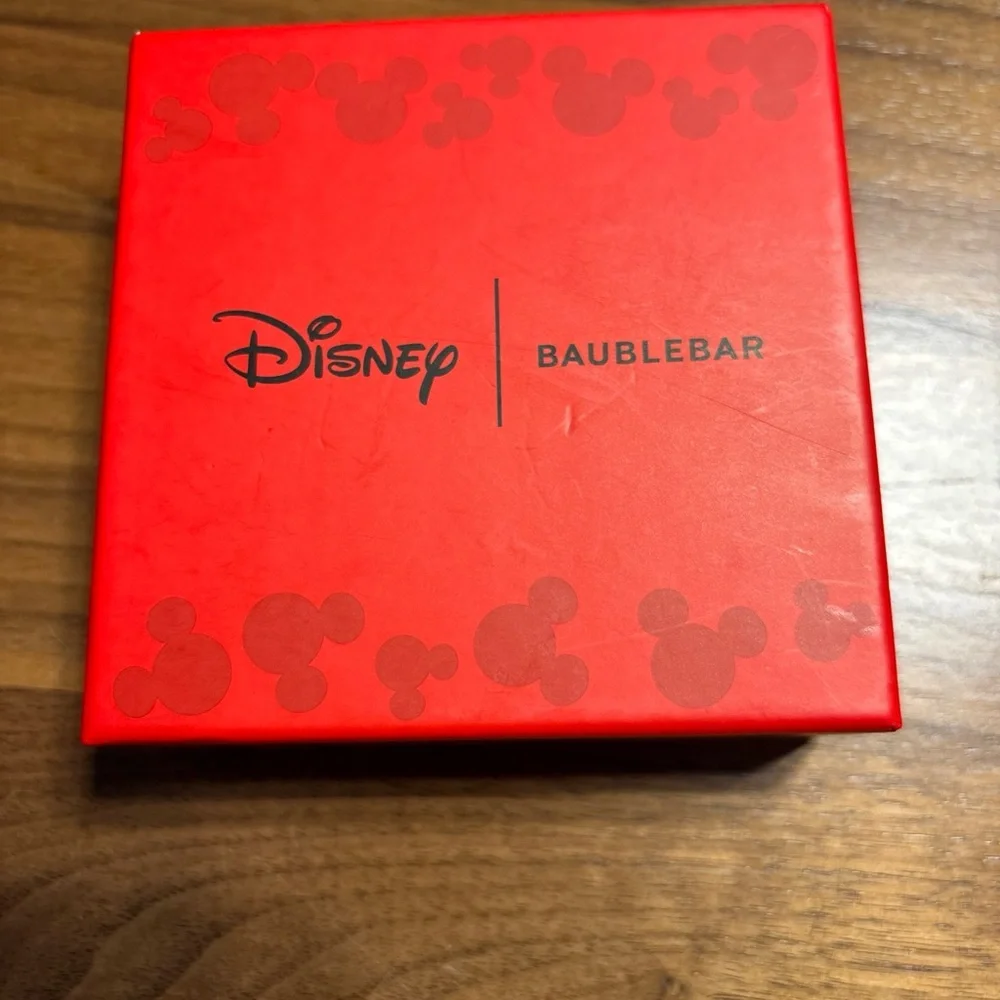 Disney X Baublebar Minnie Mouse Christmas Bow Red Sparkly Santa Hat Earrings New